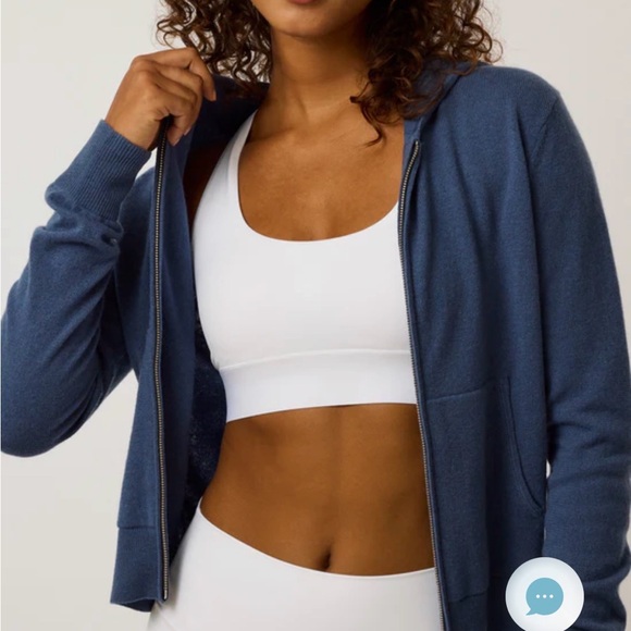 Greyson Tops - Greyson Blue Hoodie and White Sports Bra Set